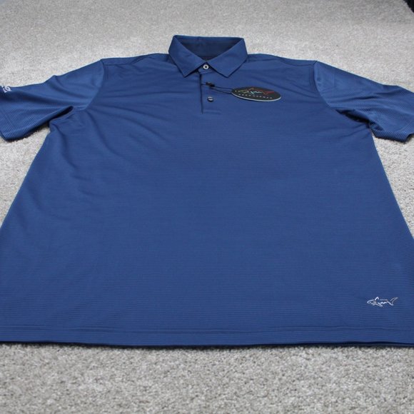 Greg Norman Polo Shirt NWT Mens Large Blue ML75 PlayDry Short Sleeve Pullover - Picture 2 of 13